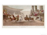 Two Charioteers Race Neck-And- Neck with Each Other in a Roman Circus