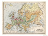 Map of Europe Showing Density of Population