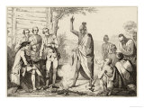 Conference Between the French and Indian Leaders Around a Ceremonial Fire