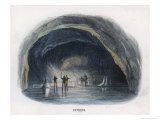 Visitors Viewing by Torchlight the Interior of the Ice-Grotto in the Surtshellir