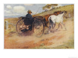 Postman in His Mail-Cart in the Australian Outback