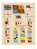 Some of the Signal Flags of Royal Navy Including the Royal Standard White Ensign Union Jack