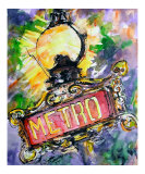 Paris - Metro Street Light Sign