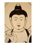 Buddha drawings in Japanese Buddhist temple in Sarnath