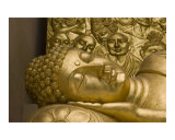 Parinirvana or reclining Buddha statue  Japanese peace pagoda in Darjeeling