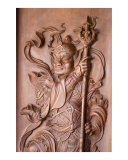 Buddhist guardian bass relief in Vietnamese Buddhist temple Bodhgaya