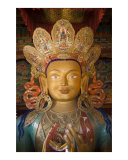 Golden Future Buddha Maitreya statue in Thikse monastery Ladakh