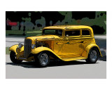 Yellow custom car