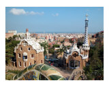 Barcelona Panoramic View from Antoni Gaudi's Parc Güell