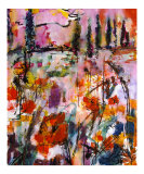 Abstract Tuscan Poppy Landscape
