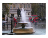 Fountain in the rain