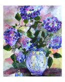 Blue Hydrangeas in Delft Urn