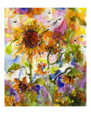 Sunflowers & Bees Provence Abstract