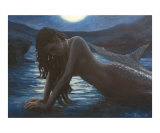 A mermaid in the moonlight