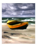 Abstract Boat Before Ocean Storm