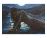 A mermaid in the moonlight