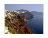 Red  Green and Blue  Coastline of Santorini  Greece