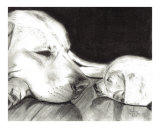 Mother and Child - Sleeping Puppy Dog and Mom