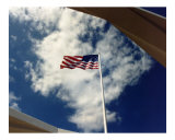 American Flag over Arizona Memorial