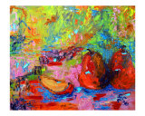 Red Pears - Fauvist Impasto Oil Painting