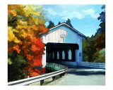 Covered Bridge on a Colorful Autumn Drive