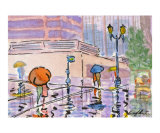 Umbrella Couples - A City Morning