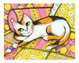 Calico Cat On Bed