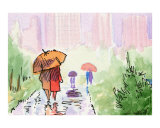 Umbrella Couples - City Skyline