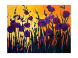 Purple Flowers against a Yellow Sky