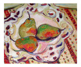 Three Pears in Bowl & Provence Tablecloth