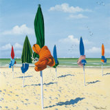 Tied Beach Umbrellas