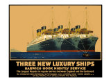 Three New Luxury Ships  LNER Poster  1935