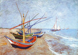 Fishing Boats on the Beach at Saints-Maries  c1888