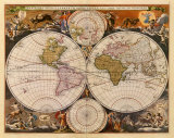 New World Map  17th Century