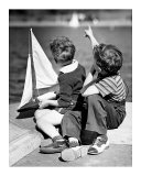 Two Boys with Sail Boat