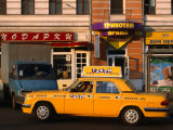 New Yellow Taxi in the Street  Moscow  Russia