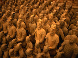 Excavated Terracotta Warriors Guarding the Mausoleum of Emperor Qin  Xi'An  Shaanxi  China