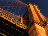 Brooklyn Bridge on Lower Manhattan  New York City  New York  USA