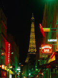 Eiffel Tower from Rue St Dominique at Night Paris  France