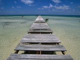 Wooden Pier with Broken Planks  Ambergris Caye  Belize