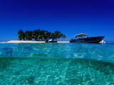 Dive Boats off Island  South Water Caye  Stann Creek  Belize