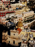 Church of Santa Maria Assunta and Colourful Houses  Positano  Italy
