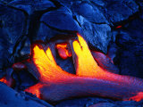 A Glowing New Lava Flow Near Chain of Craters Road  Hawaii (Big Island)  Hawaii  USA