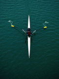 Rower on River Garonne  Toulouse  France