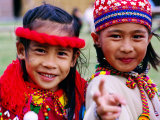 Portrait of Young Aboriginal Dancers  Taipei  Taiwan