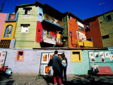 Street Market and Colourful Buildings  La Boca  Buenos Aires  Argentina