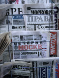 Russian Newspapers  Including Pravda and Moscow Evening News  at Newsstand  Moscow  Russia
