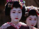 Geisha Girls  Looking at Camera  Kyoto  Japan