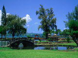 A Wooden Bridge in the Japanese Style in the Liliuokalani Gardens  Hilo  Hawaii  USA