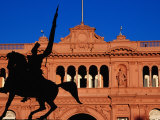 Equestrian Statue of General Manuel Belgrano in Front of Government House  Buenos Aires  Argentina